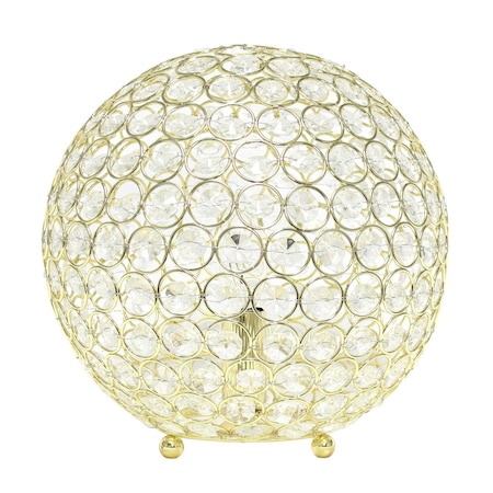 Elegant Designs 10 Inch Crystal Ball Sequin Table Lamp, Gold LT1067-GLD